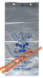 Ice bags, Clear, Drawstring, Printed and Twist Ties, bags on a roll, ldpe bag, hdpe bags supplier