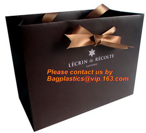 Jewelry paper bag,Special handle design,paper bag,Fashion gift paper bag with ribbon handle,Promotional paper bags, prom supplier