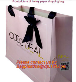 Jewelry paper bag,Special handle design,paper bag,Fashion gift paper bag with ribbon handle,Promotional paper bags, prom supplier