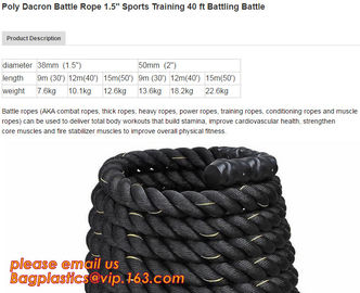 Poly Dacron Battle Rope 1.5&quot; Sports Training 40 ft Battling Battle supplier