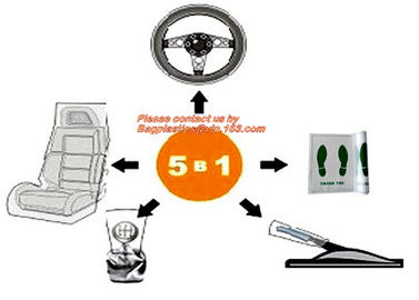 5 in 1 clean kits, auto clean kits, auto cleaning kits, Disposable PE Plastic Seat Car Cover Package, 5-in-1 Automotive supplier