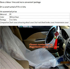 5 in 1 clean kits, auto clean kits, auto cleaning kits, Disposable PE Plastic Seat Car Cover Package, 5-in-1 Automotive supplier