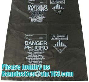 CONSTRUCT FILM, Asbestos bag, clean-up bags, disposable garbage bag thick plastic bag for asbestos supplier