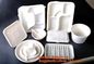 corn starch dinnerware sets biodegradable cake tray, Corn Starch White Molded Fiber Pulp Rectangular Tray Paper Food Tra supplier