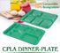 Disposable corn starch plates biodegradable corn starch food container, Disposable PLA Serving Divided Lunch Tray supplier