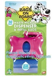 Dog poop bag with dispenser and leash clip for doggy waste on roll, biodegradable PE dog poop pet waste bag supplier