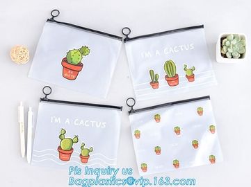 Zip Top Custom Printing Eco Friednly Slider k Bag, slider zipper pvc pouch clear vinyl pvc k bag supplier