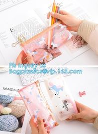 Vinyl Clear PVC Cosmetic Bag in Slider Zipper Toiletry Travel Packaging Bag, pvc slider zipper bag, PE/EVA plastic reclo supplier