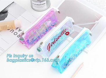 Vinyl Clear PVC Cosmetic Bag in Slider Zipper Toiletry Travel Packaging Bag, pvc slider zipper bag, PE/EVA plastic reclo supplier