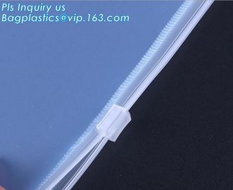 stand up pvc slider bag vinyl k bag, vinyl pvc A4 file bag with slider k, Non-toxic PVC slider zipper bag supplier