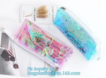 eva toiletry cosmetic makeup bag, slider zipper plastic bags half clear zip lock bag, frosted swimwear PVC vinyl Bag wit supplier