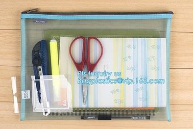 600D polyester portfolio file folder, file folder a4 size PVC mesh document bag with zipper cosmetics offices supplies t supplier