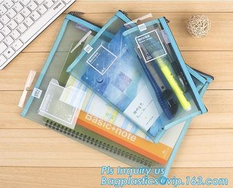 600D polyester portfolio file folder, file folder a4 size PVC mesh document bag with zipper cosmetics offices supplies t supplier