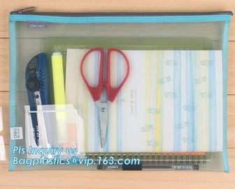 promotion pvc binder file A4 mesh zipper waterproof bag from professional manufacturer, A4 A5 clear nylon mesh file fold supplier