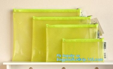 promotion pvc binder file A4 mesh zipper waterproof bag from professional manufacturer, A4 A5 clear nylon mesh file fold supplier