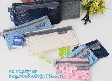 promotion pvc binder file A4 mesh zipper waterproof bag from professional manufacturer, A4 A5 clear nylon mesh file fold supplier