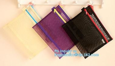 k document file bag, Document File Folder /Document Bag, Mesh pattern plastic zip bag with handle file bag, slider supplier