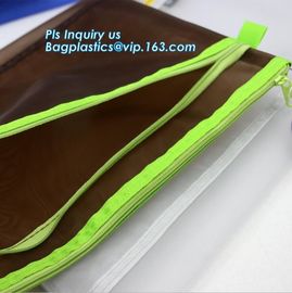 Expandable carriable a4 document bag with hanger, PVC EVA mesh pouch a4 b4 size file cover, File Folder Baqg PVC Mesh Po supplier