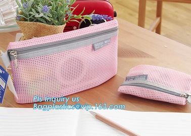 zipper lock file document mesh bag, A6 transparent zipper mesh document file stationery bag, zip Lock File Bags Stationa supplier