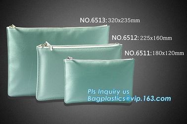 Customized quality PU leather large capacity stationery bag for pen pouch, portable fashion office stationery bling glit supplier