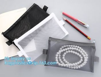 a4 mesh zipper document bag a5 plastic folder for office, Promotional Hot PVC mesh File And Document Bag With Zip Lock supplier