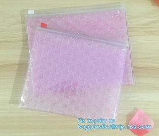 Newest reusable air bubble stationery packaging bags envelope shock proof bag with slider zip lock for fragile articles supplier