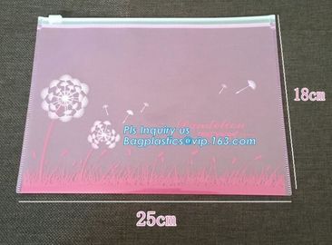 printed slider zipper bag/transparent zip lock plastic packing bag for file,garment,scarf/plastic bag, slider zipper pvc supplier