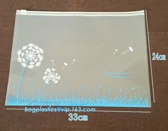 printed slider zipper bag/transparent zip lock plastic packing bag for file,garment,scarf/plastic bag, slider zipper pvc supplier