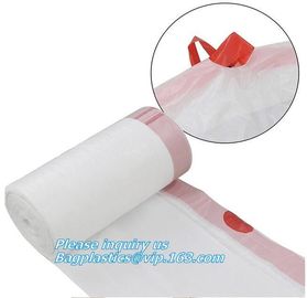 Customized biodegradable compostable Drawstring garbage bag, compostable garbage bags on roll with drawstring, draw tape supplier