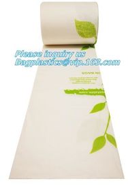 Customized biodegradable compostable Drawstring garbage bag, compostable garbage bags on roll with drawstring, draw tape supplier