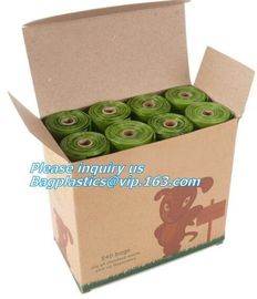 Customized biodegradable compostable Drawstring garbage bag, compostable garbage bags on roll with drawstring, draw tape supplier