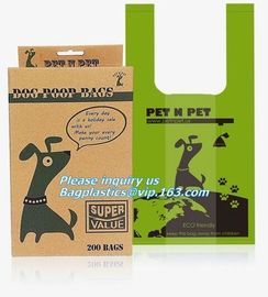 pet garbage bags/pet waster bags/high quality compostable dog poop bags, cornstarch 100% compostable biodegradable dog p supplier