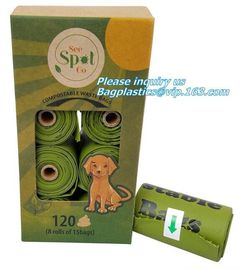 Cornstarch made biodegradable compostable dog poop bags, biodegradable compostable plastic poop dog print bag supplier