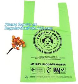 Disposable PE gloves Dog poop picker bags plastic cleaning gloves, bags on roll with dispenser and leash clip supplier