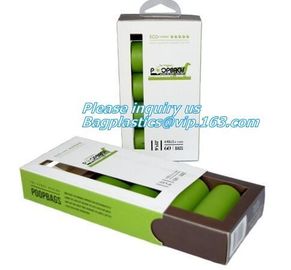 Disposable PE gloves Dog poop picker bags plastic cleaning gloves, bags on roll with dispenser and leash clip supplier