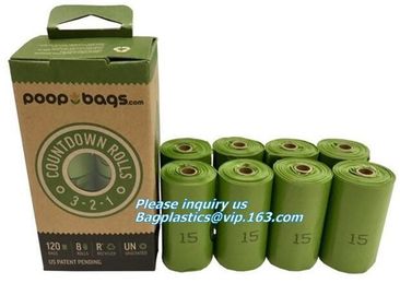 EN13432 BPI OK compost home ASTM D6400 certified biodegradable dog poop bags, Dog Poop Waste Trash Bag, Toilet Compostab supplier