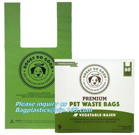 disposable Compostable dog poop bag for Pet Cleaning, Earth-Friendly Leak-Proof Dog Poop Waste Bags with Easy-tie Handle supplier