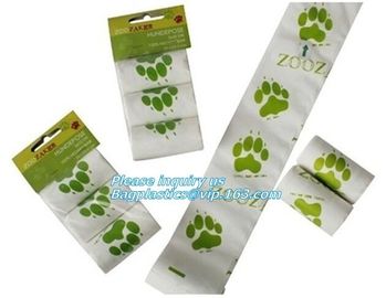 4 rolls white plastic compostable doggie poop bag, 240 bags Tie top handle Cornstarch Earth Friendly Cornstarch composta supplier