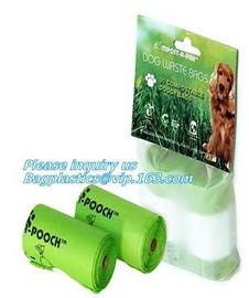 4 rolls white plastic compostable doggie poop bag, 240 bags Tie top handle Cornstarch Earth Friendly Cornstarch composta supplier