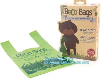 Disposable PE dog poop bag with printing, Pet Compostable disposable biodegradable plastic garbage bag supplier