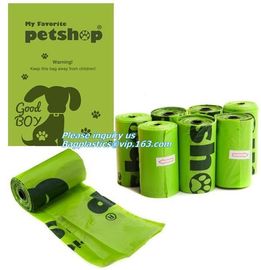 Disposable PE dog poop bag with printing, Pet Compostable disposable biodegradable plastic garbage bag supplier