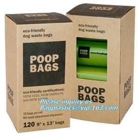 Disposable PE dog poop bag with printing, Pet Compostable disposable biodegradable plastic garbage bag supplier