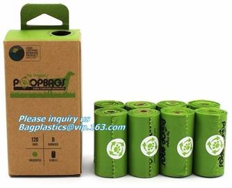 Disposable PE dog poop bag with printing, Pet Compostable disposable biodegradable plastic garbage bag supplier