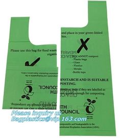 Vest Carrier Plastic Biodegradable Shopping Bag with EN13432 Certificated, Vest Carrier Plastic Shopping Bags supplier