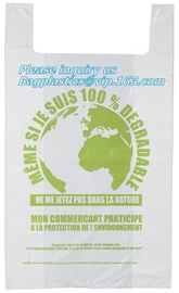 100%Biodegradable and Compostable T-Shirt Bags/Vest Carrier PE Plastic resuable shopping bag, T-shirt Shopping Bag/ Comp supplier