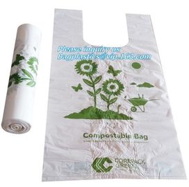 CUSTOMIZED COMPOSTABLE VEST CARRIER BAG, Foldable compostable plastic vest carrier bag, T-shirt Shopping Bags Plastic Ve supplier