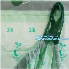 En13432 certitified biodegradable and compostable eco friendly punch hole plastic bag for shopping, drawstring bags for supplier