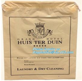 biodegradable compostable eco friendly orn starch dry cleaning laundry bag, biodegradable plastic drawstring laundry bag supplier