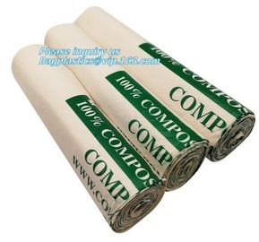 biodegradable and compostable garbage bin liners, kitchen bin liner compostable flat trash bag on roll, bin liner in rol supplier