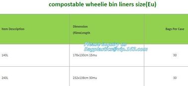 biodegradable and compostable garbage bin liners, kitchen bin liner compostable flat trash bag on roll, bin liner in rol supplier